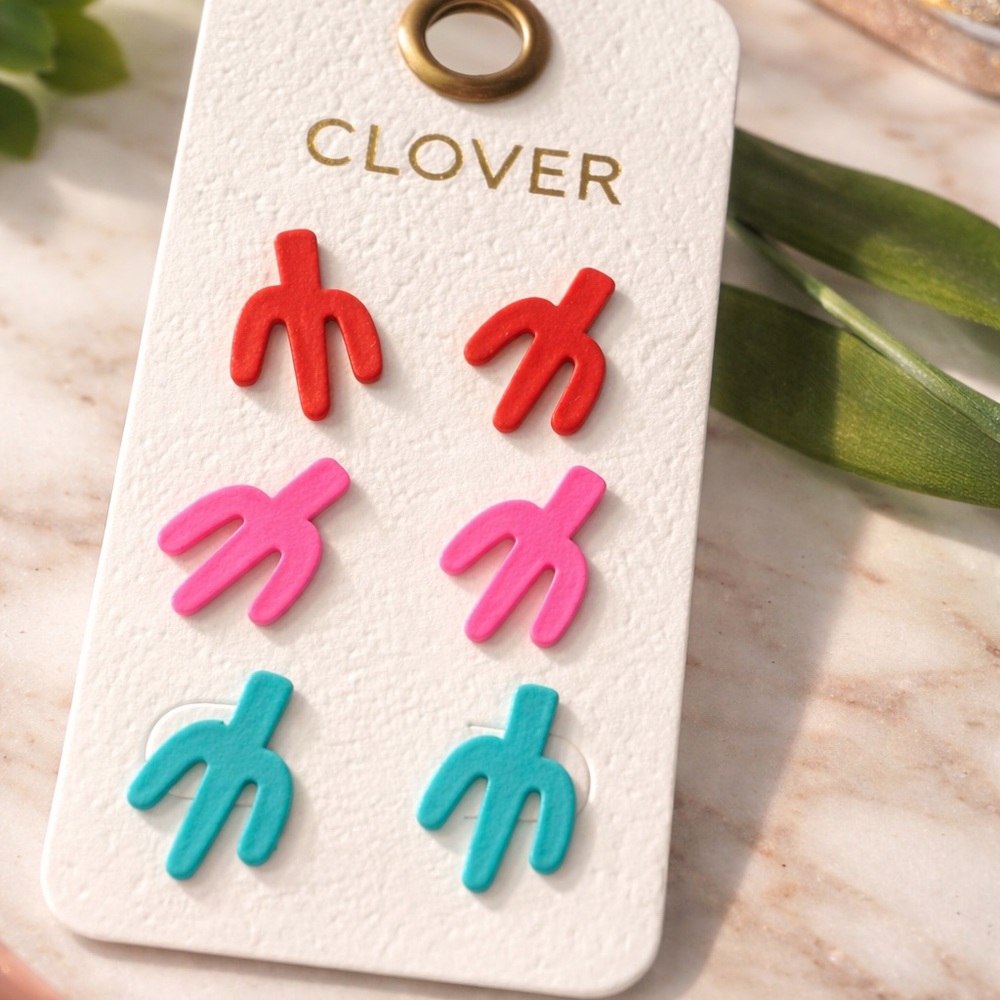 Vibrant Trio Earrings Set